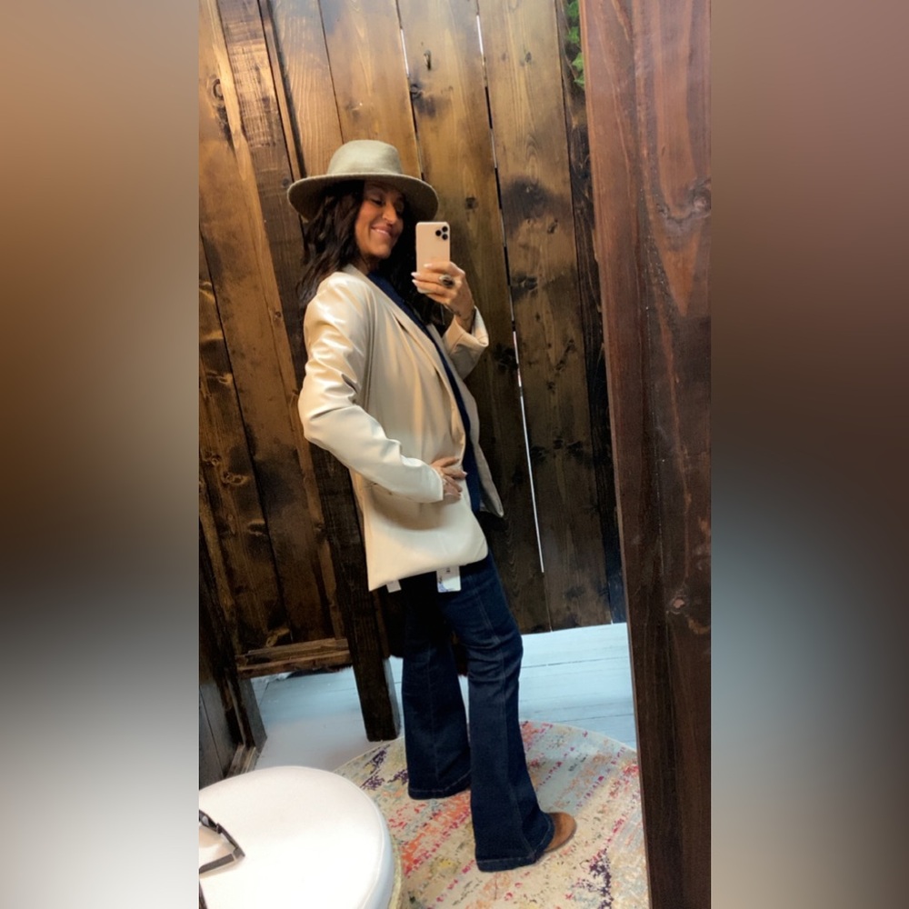 Faux Leather Blazer